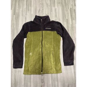 Columbia Boy’s Full Zip Jacket Embroidered Logo Sz M(10-12) Green/ Black